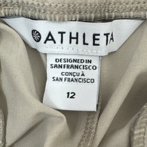 Athleta Women's 12 Avenue Wide Leg Crop Pants Beige EUC - Picture 7 of 12